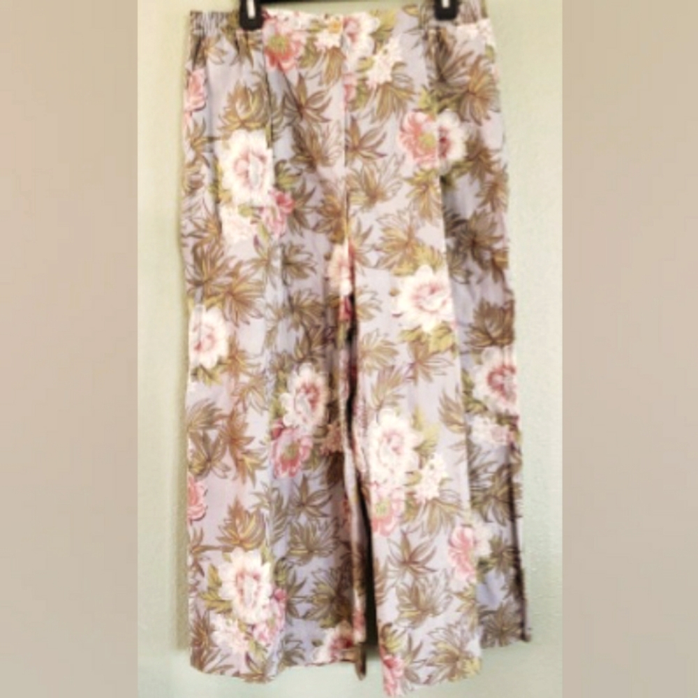 Tropical Floral New York Pants Bonnie & Norma Wide Leg size 36 38 waist